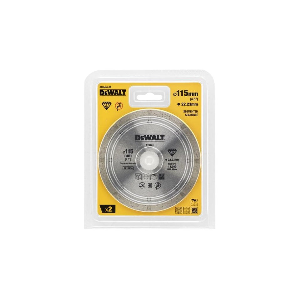 DEWALT Dry Diamond Blade 115mm (2 Pack)-DEWDT20455QZ