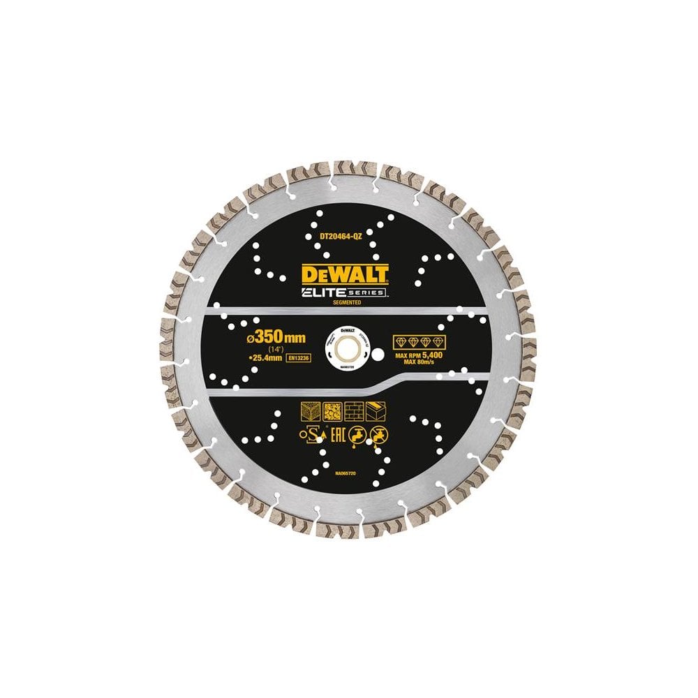 DEWALT ELITE SERIES™ All Purpose Diamond Segmented Wheel 350 x 25.4mm-DEWDT20464QZ