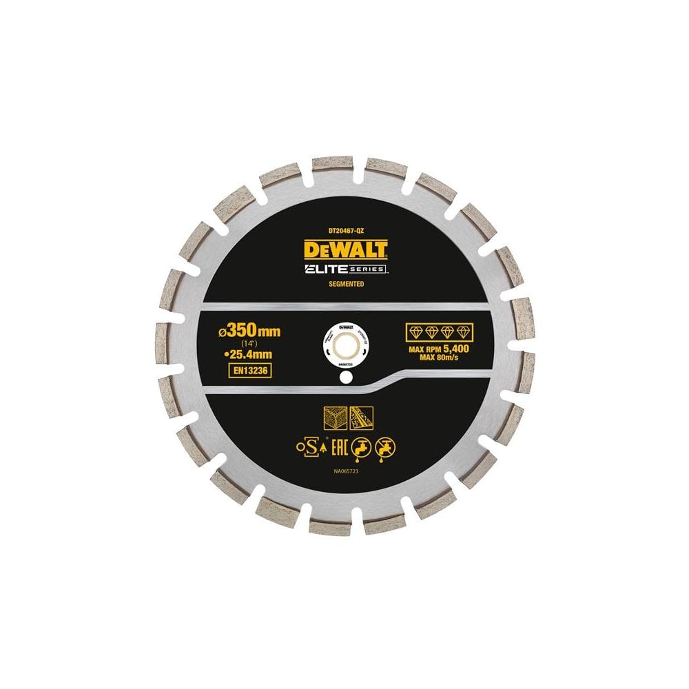 DEWALT ELITE SERIES™ Asphalt Diamond Segmented Wheel 350 x 25.4mm-DEWDT20467QZ