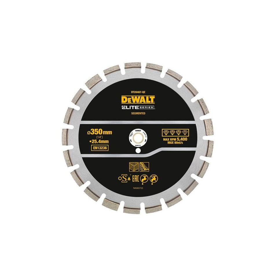 DEWALT ELITE SERIES™ Asphalt Diamond Segmented Wheel 350 x 25.4mm-DEWDT20467QZ