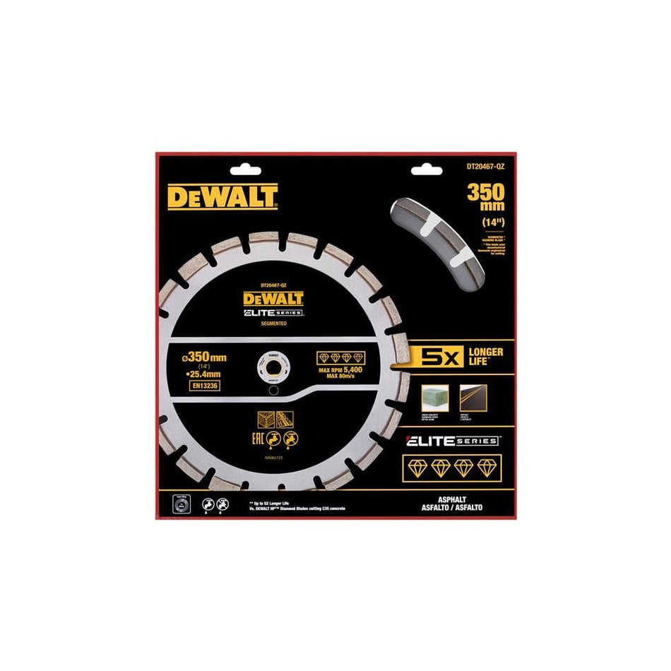 DEWALT ELITE SERIES™ Asphalt Diamond Segmented Wheel 350 x 25.4mm-DEWDT20467QZ