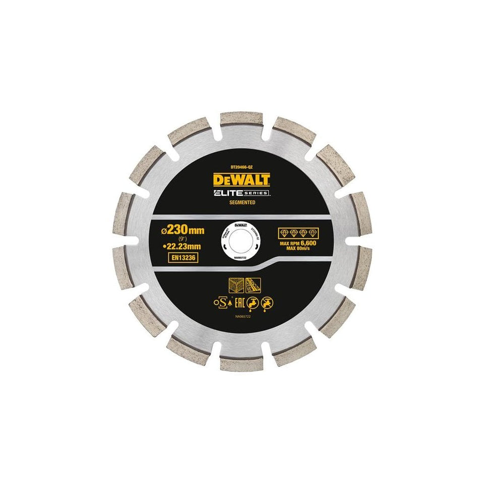 DEWALT ELITE SERIES™ Asphalt Diamond Segmented Wheel 230 x 22.23mm-DEWDT20466QZ