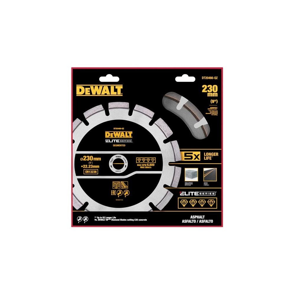 DEWALT ELITE SERIES™ Asphalt Diamond Segmented Wheel 230 x 22.23mm-DEWDT20466QZ
