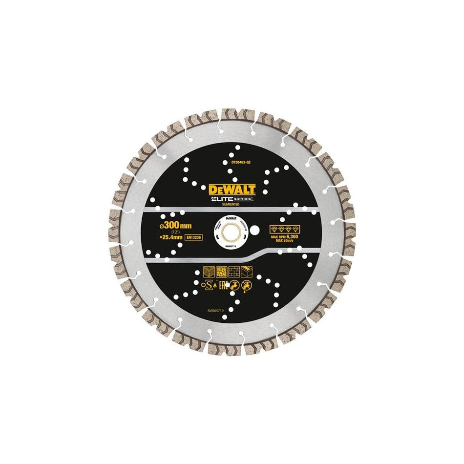 DEWALT ELITE SERIES™ All Purpose Diamond Segmented Wheel 300 x 25.4mm-DEWDT20463QZ