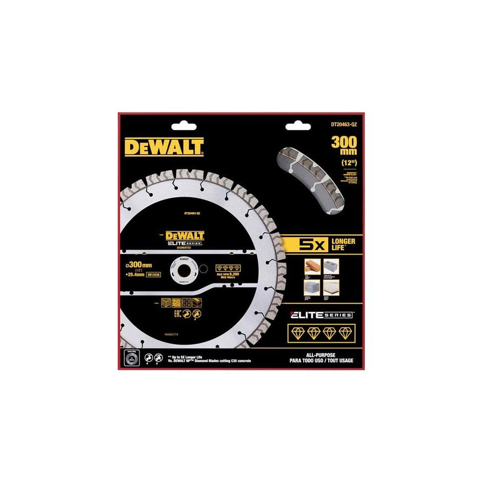 DEWALT ELITE SERIES™ All Purpose Diamond Segmented Wheel 300 x 25.4mm-DEWDT20463QZ
