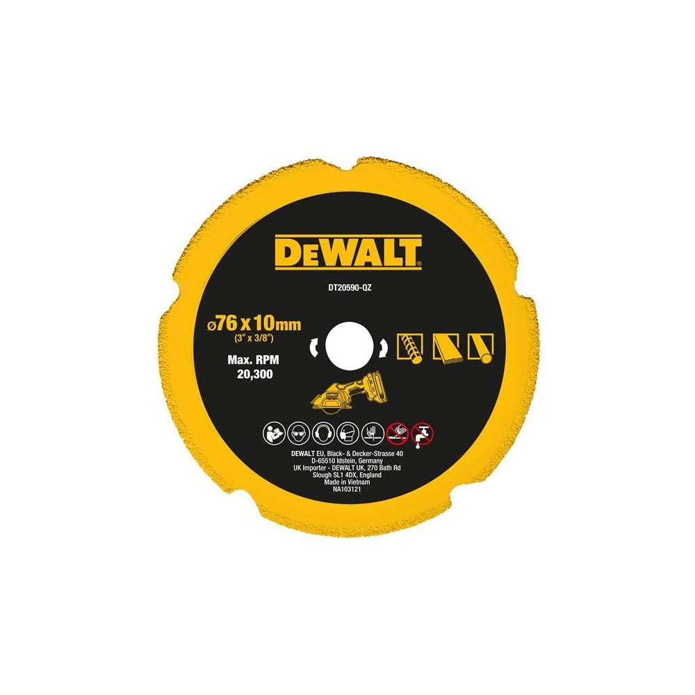 DEWALT DT20590 Diamond Multi Material Blade 75mm-DEWDT20590QZ