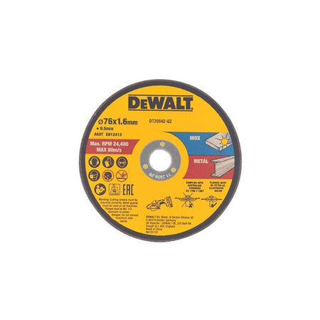 DEWALT DT20592 Bonded Abrasive Cutting Disc 76 x 1.6 x 9.5mm (3 Pack)-DEWDT20592QZ