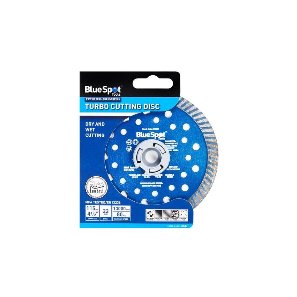 BlueSpot Tools Turbo Cutting Disc 115 x 22mm-B/S19537