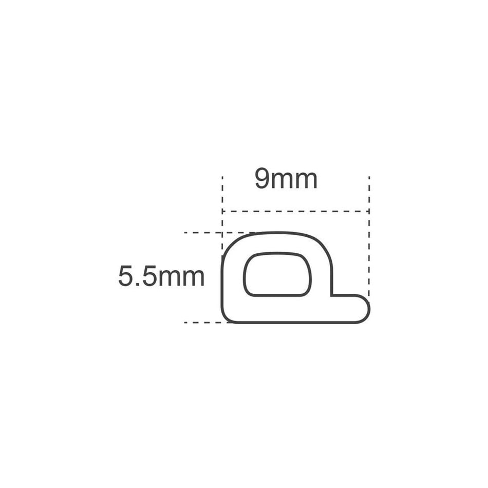 Faithfull EPDM Draught Excluder Brown 6M 9 x 5.5mm-FAIDEP9556B