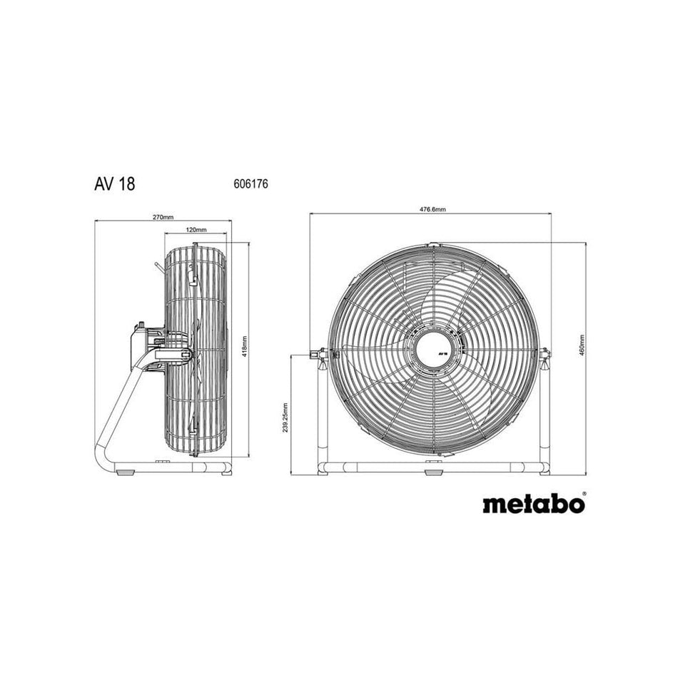 Metabo AV 18 Fan 18V Bare Unit-MPTAV18FAN