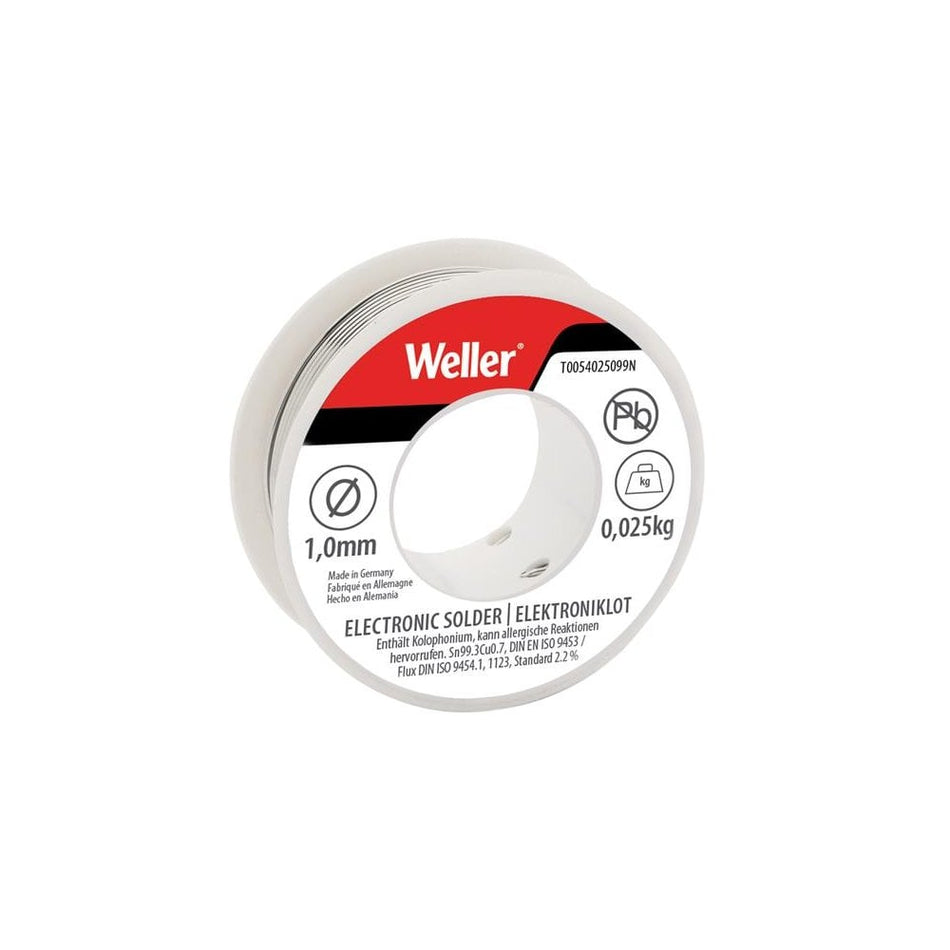 Weller Electronic Lead-Free Solder Sn99 Cu3, 1mm 25g-WEL54025099N