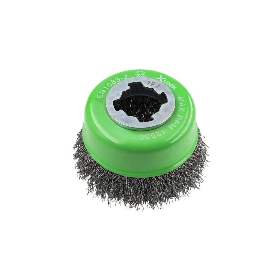 Faithfull X-LOCK Wire Cup Brush 75mm M14x2, 0.30mm Stainless Steel Wire-FAIWBC75SSXL