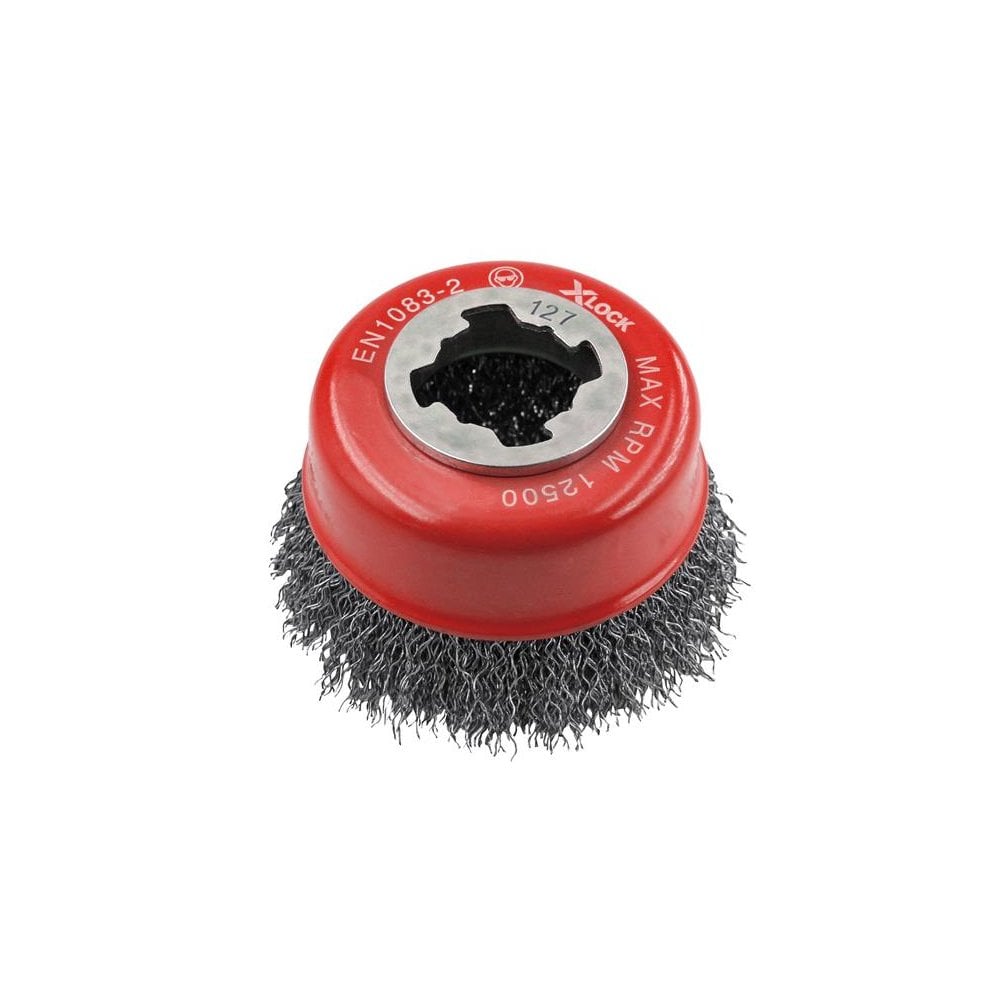 Faithfull X-LOCK Wire Cup Brush 75mm M14x2, 0.30mm Steel Wire-FAIWBC75XL
