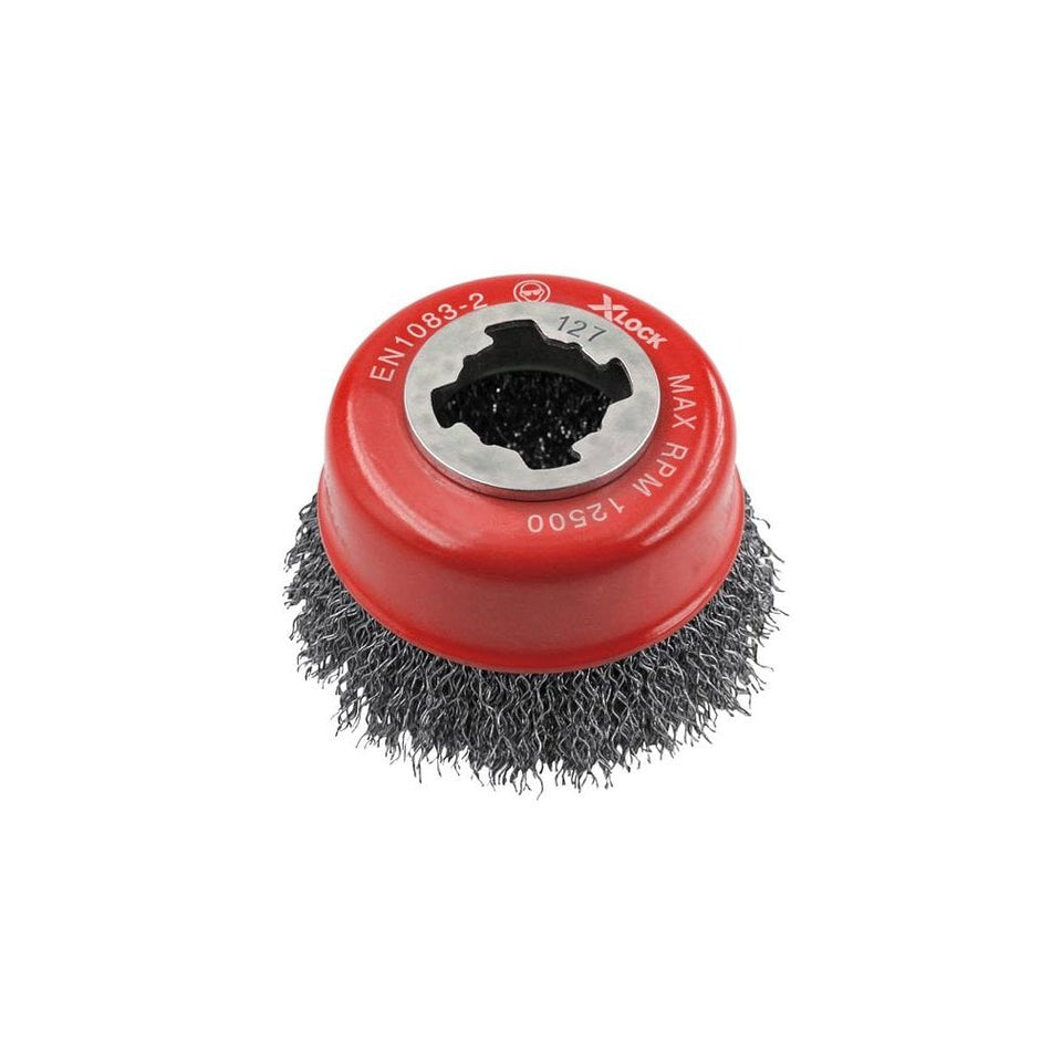 Faithfull X-LOCK Wire Cup Brush 75mm M14x2, 0.30mm Steel Wire-FAIWBC75XL