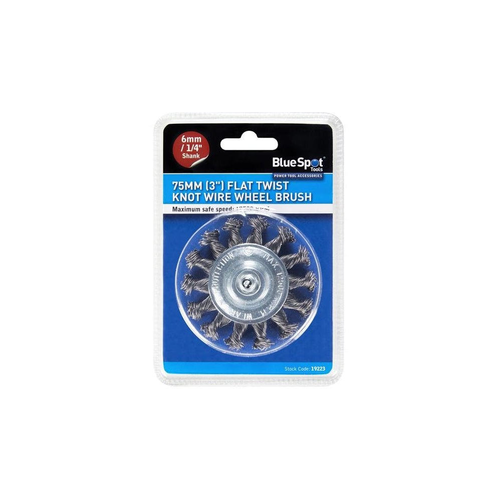 BlueSpot Tools Flat Twist Knot Wire Wheel 75mm-B/S19223