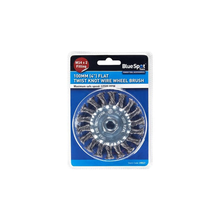 BlueSpot Tools Flat Twist Knot Wire Wheel 100mm M14 X 2-B/S19217