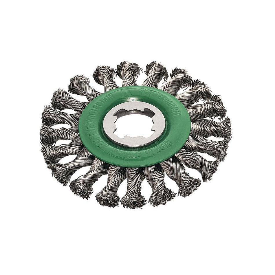 Lessmann X-Lock Stainless Steel Knot Wheel Brush 125mm Non Spark-LES47381X