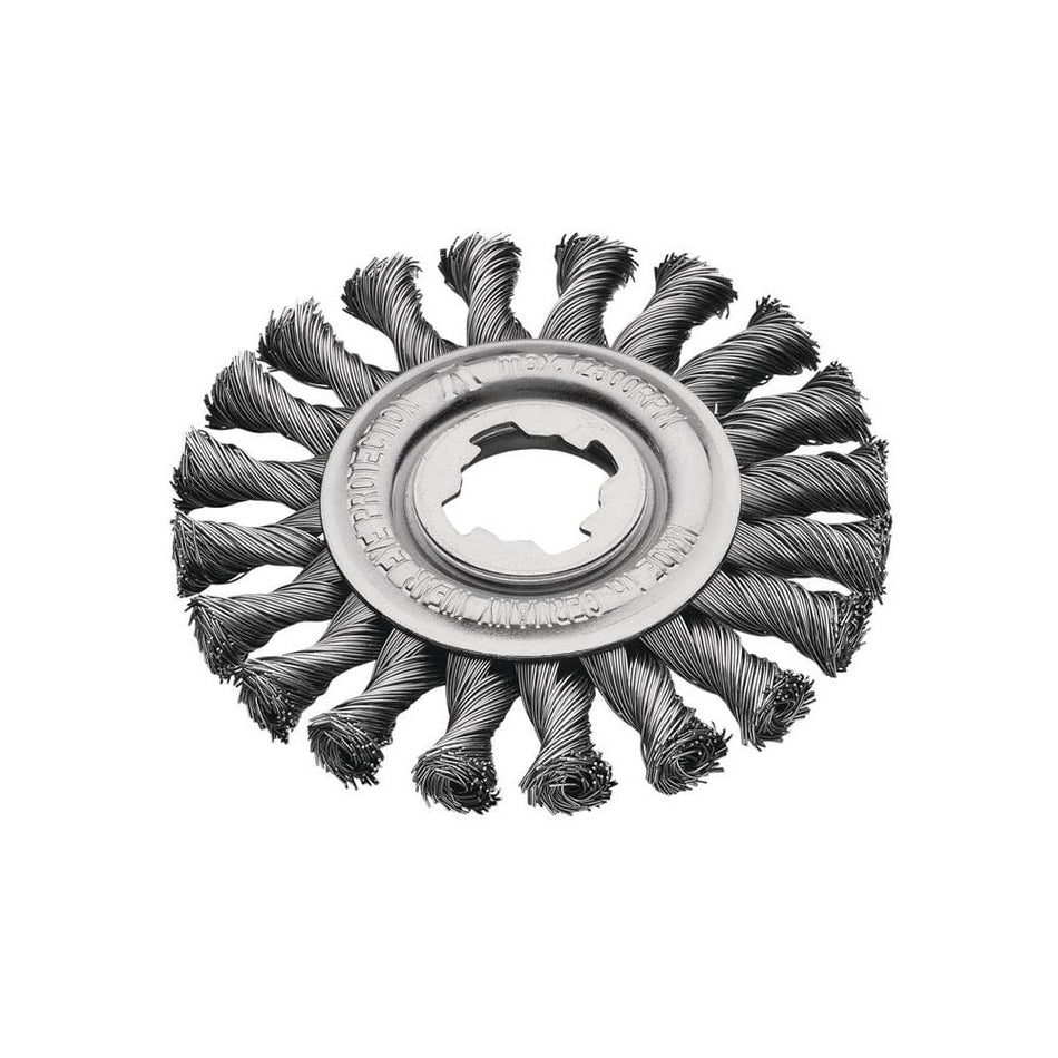 Lessmann X-Lock Steel Knot Wheel Brush 125mm Non Spark-LES47321X
