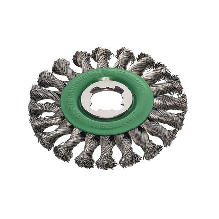 Lessmann X-Lock Stainless Steel Knot Wheel Brush 115mm Non Spark-LES47281X
