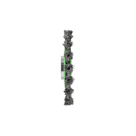 Faithfull X-LOCK Conical Wire Brush 115mm M14x2, 0.50mm Stainless Steel Wire-FAIWBCTSSXL