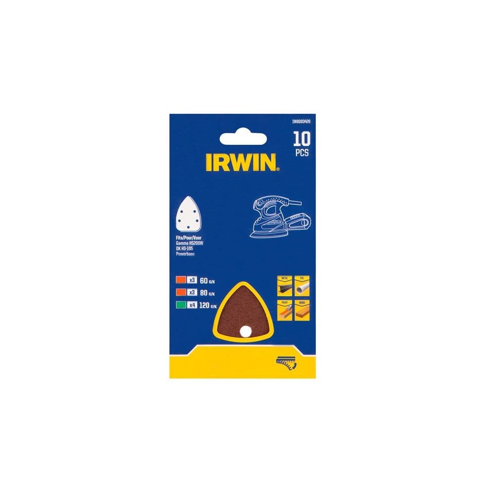 IRWIN® Palm Sander Sheet Set, 10 Piece-IRWIW8083428