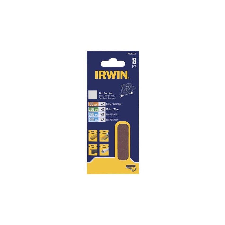 IRWIN® Multi Sander Detail Sanding Sheet Set, 8 Piece-IRWIW8083215