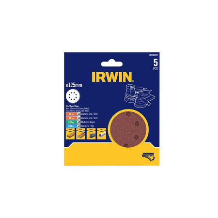 IRWIN® 125mm Sanding Disc Set, 5 Piece-IRWIW8083527