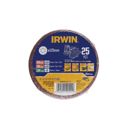 IRWIN® 125mm Sanding Disc Set, 25 Piece-IRWIW8083520