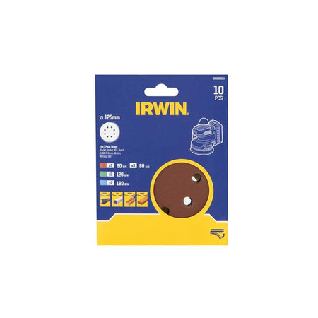 IRWIN® 125mm Sanding Disc Set, 10 Piece-IRWIW8083529