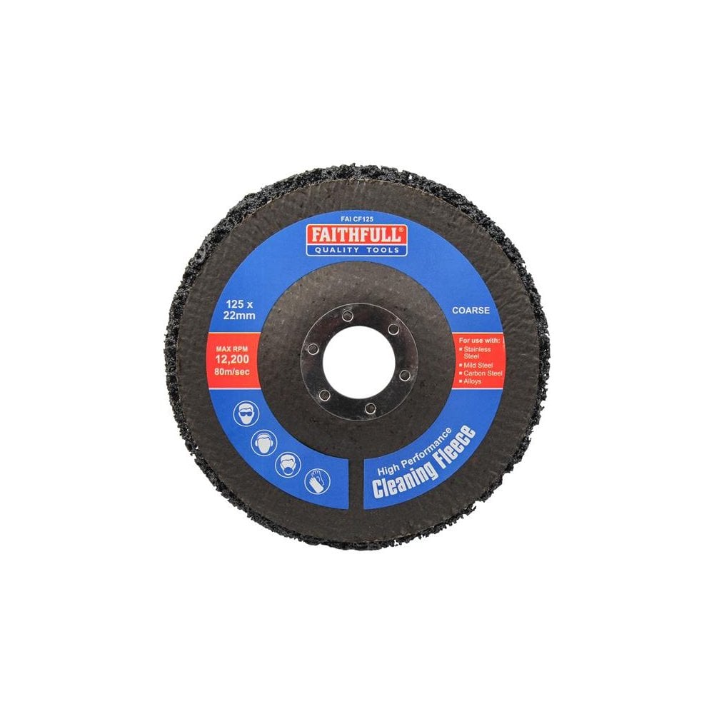 Faithfull Cleaning Fleece Disc Coarse 125 x 22mm-FAICF125