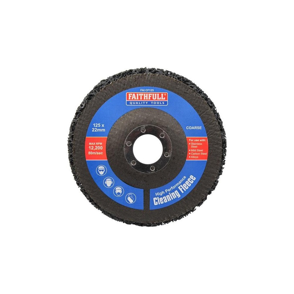 Faithfull Cleaning Fleece Disc Coarse 125 x 22mm-FAICF125