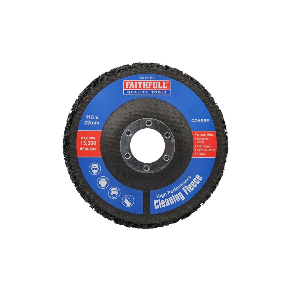 Faithfull Cleaning Fleece Disc Coarse 115 x 22mm-FAICF115