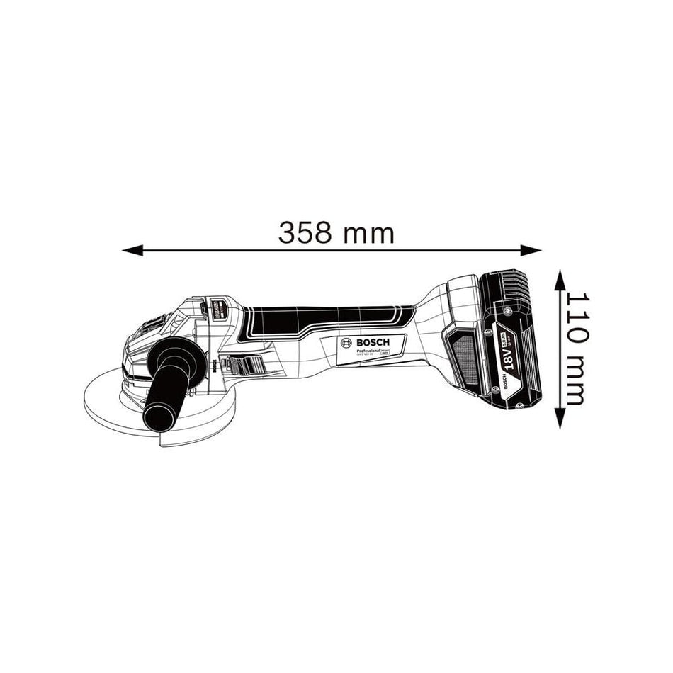 Bosch GWS 18V-10 Professional Angle Grinder 125mm 18V Bare Unit-BSH6019J4002