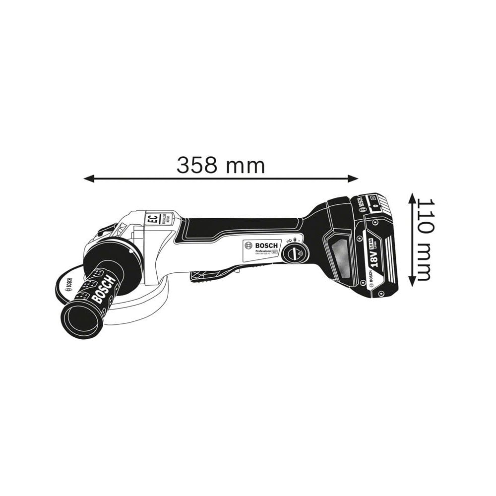 Bosch GWS 18V-10 PC Professional Angle Grinder 125mm 18V Bare Unit-BSH6019G3E0A