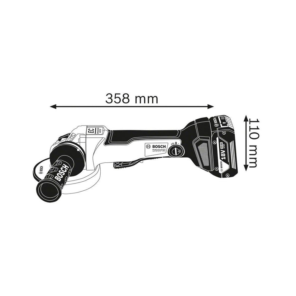 Bosch GWS 18V-10 PC Professional Angle Grinder 125mm 18V Bare Unit-BSH6019G3E0A
