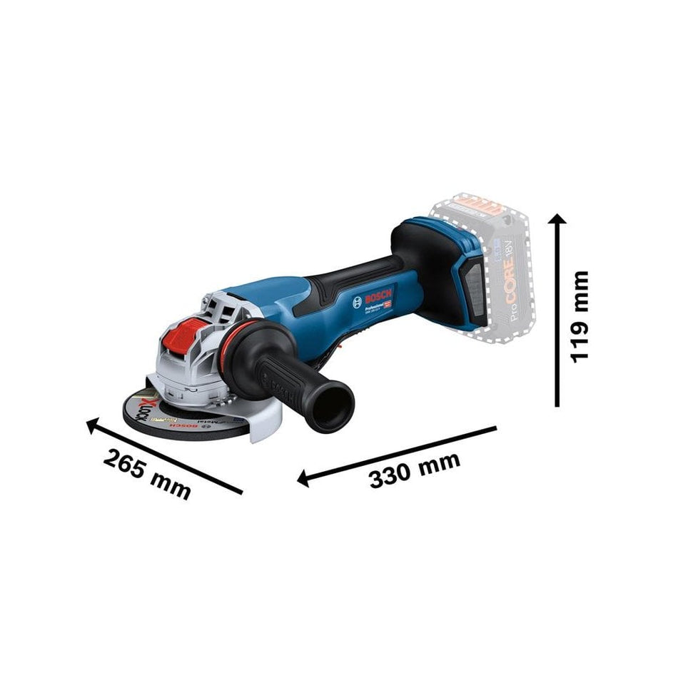 Bosch GWX 18V-15 P Professional BITURBO Angle Grinder 125mm 18V Bare Unit-BSH6019H6F00