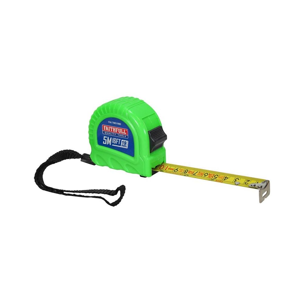 Faithfull Twin Lock Tape Measure 5m/16ft (Width 19mm)-FAITM519MI