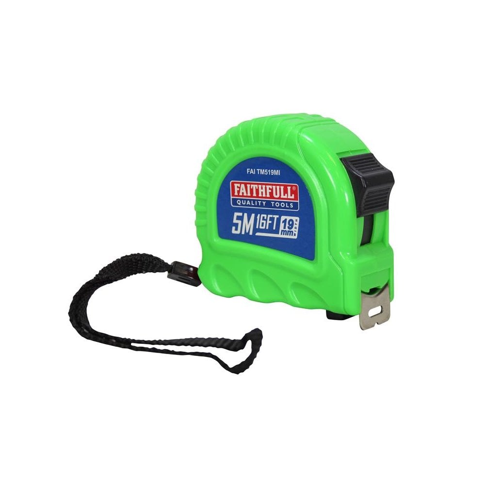 Faithfull Twin Lock Tape Measure 5m/16ft (Width 19mm)-FAITM519MI