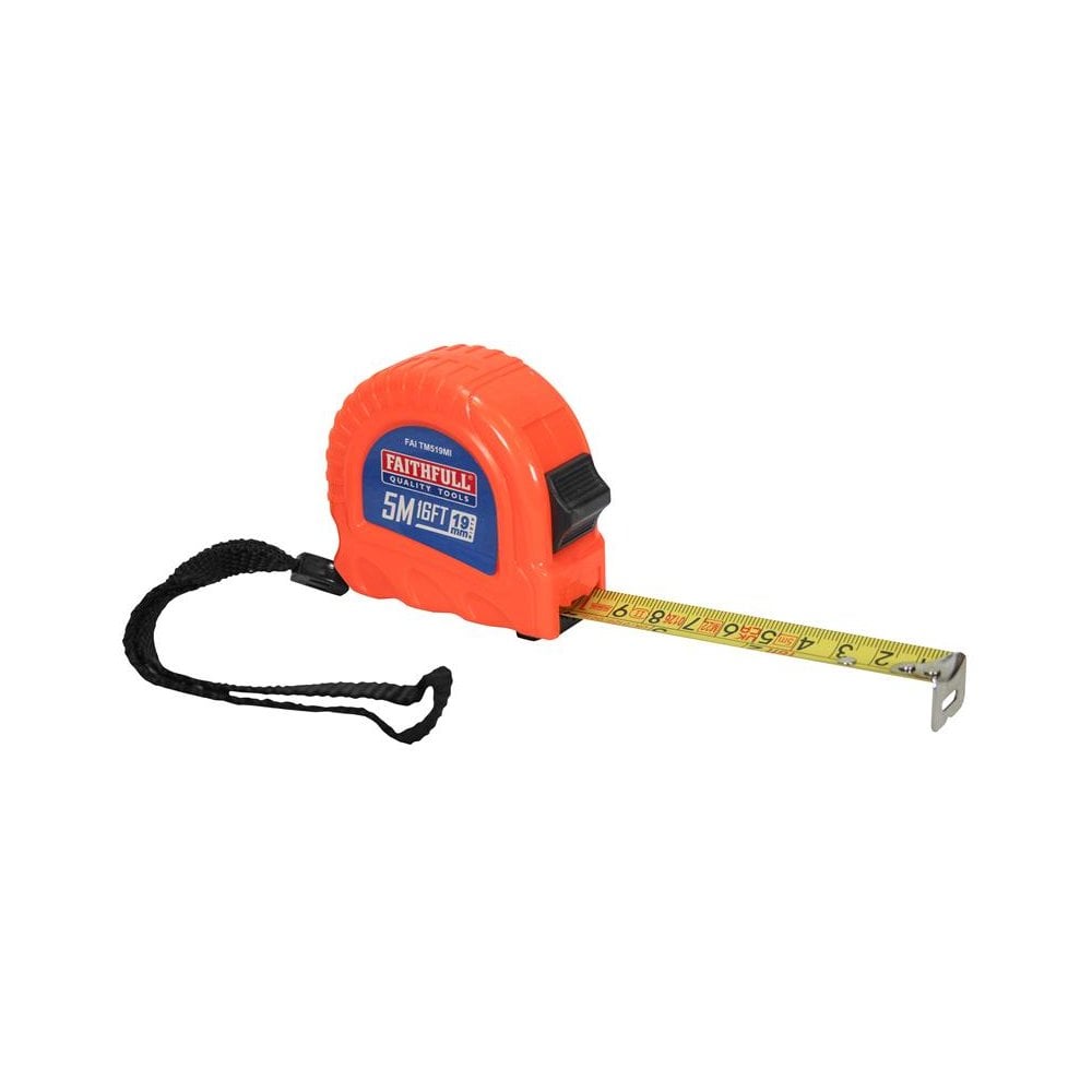 Faithfull Twin Lock Tape Measure 5m/16ft (Width 19mm)-FAITM519MI