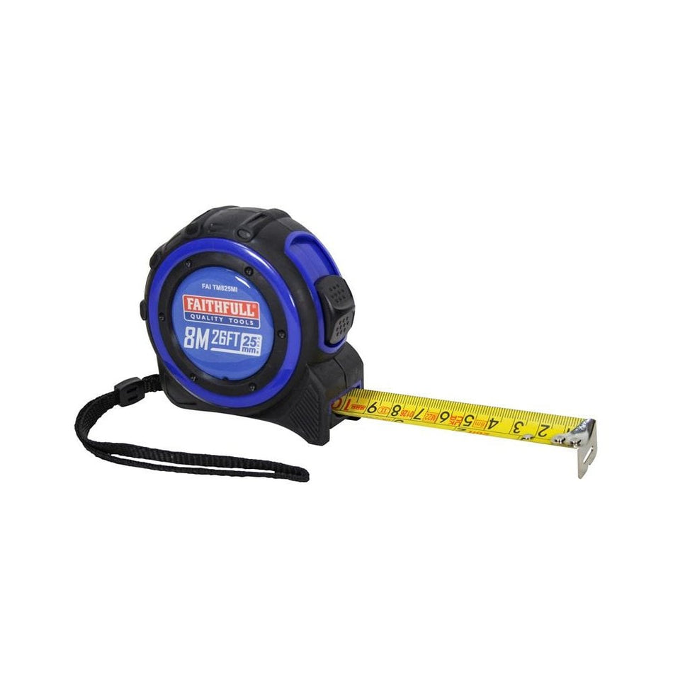 Faithfull Trade Tape Measure 8m/26ft (Width 25mm)-FAITM825MI
