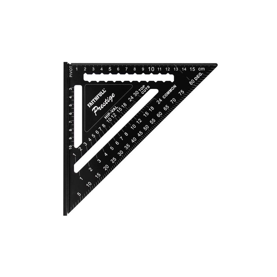 Faithfull Prestige Quick Roofing Square Black Aluminium 180mm (Metric)-FAICSQ7MCNC