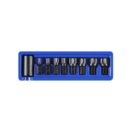 BlueSpot Tools 1/2in Impact Spline Bit Set, 9 Piece-B/S1496