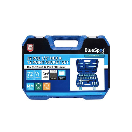 BlueSpot Tools 1/2in & 1/4in Metric Socket Set, 94 Piece-B/S1579
