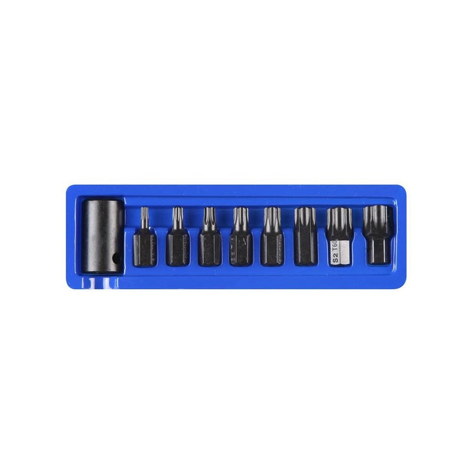BlueSpot Tools 1/2in Impact TORX Bit Set, 9 Piece-B/S1498