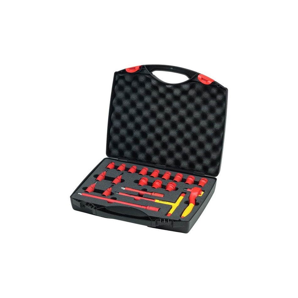 Wiha Insulated 3/8in Ratchet Wrench Set, 21 Piece (inc. Case)-WHA43023