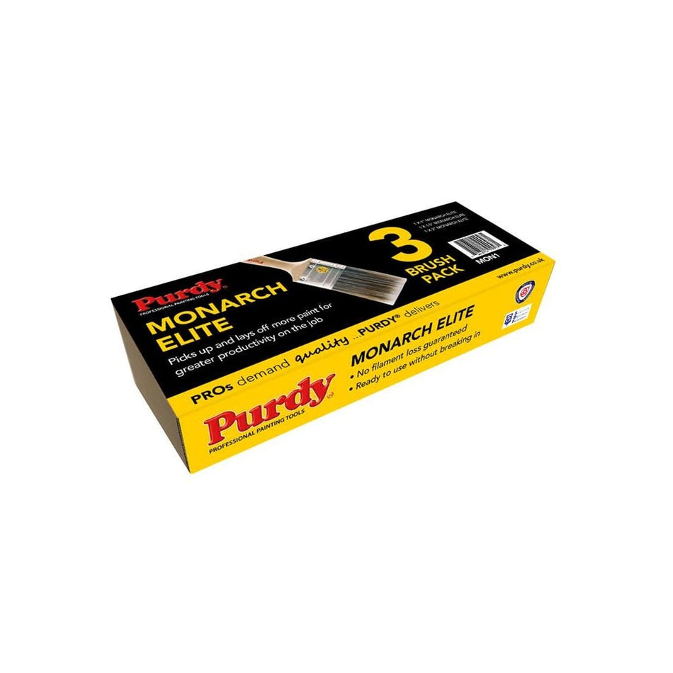 Purdy® Monarch™ Elite™ Paint Brush Set, 3 Piece-PURMON1