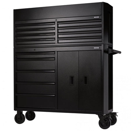 BUNKER Combined Roller Cabinet and Tool Chest, 13 Drawer, 52", Black: No.B200-52C/52R