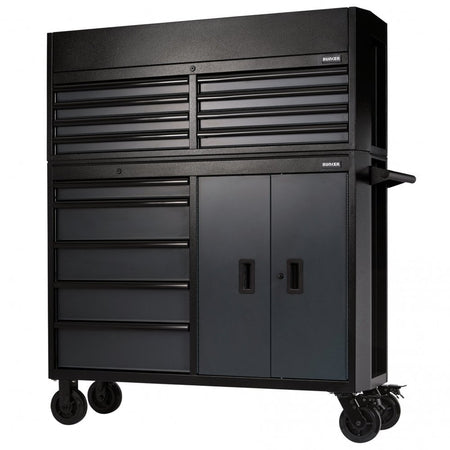 BUNKER Combined Roller Cabinet and Tool Chest, 13 Drawer, 52", Grey: No.B200-52C-G/52RG