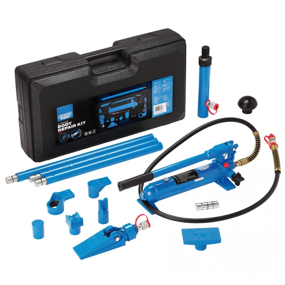 Draper Expert Hydraulic Body Repair Kit, 4 Tonne (15 Piece): No.BRKIT4