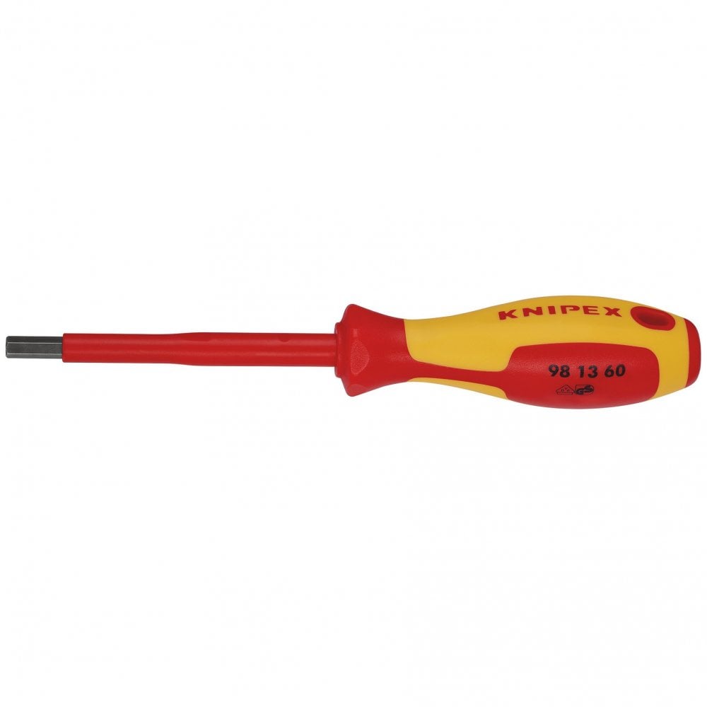 KNIPEX 98 13 60 VDE Insulated Hexagon Screwdriver, 6.0 x 75mm: No.98 13 60